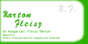 marton fleisz business card