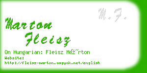 marton fleisz business card